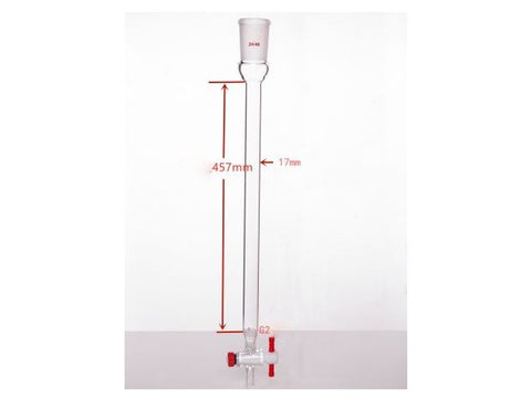 MSE PRO Sand Plate Chromatography Column, φ17mm, Effective Length 457mm, Gate Aperture: 2mm, 24/40