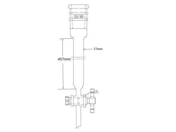 MSE PRO Reinforced Port, Chromatography Column, φ17mm, Effective Length 457mm, Gate Aperture: 2mm, 24/40