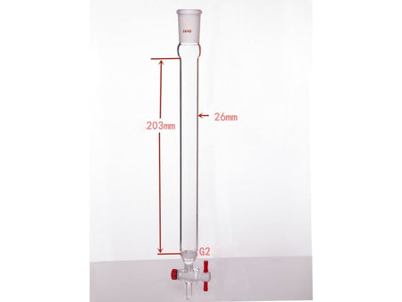 MSE PRO Sand Plate Chromatography Column, φ26mm, Effective Length 203mm, Gate Aperture: 2mm, 24/40
