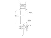 MSE PRO Strengthened Mouth, with Ears, Sand Plate Chromatography Column, φ26mm, Effective Length 203mm, Gate Aperture: 2mm, 24/40