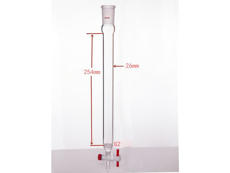 MSE PRO Sand Plate Chromatography Column, φ26mm, Effective Length 254mm, Gate Aperture: 2mm, 24/40