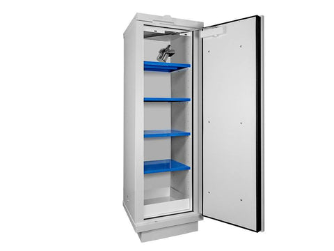 Ecosafe Safety Cabinet 90 Min Lithium Batteries Hight 1 Door with 1 Fire Extinguisher Ex100li + 4 Shelves E48li White - MSE Supplies LLC