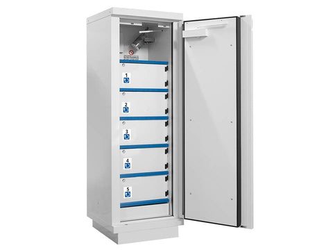 Ecosafe 1 Door Cabinet with Compartments for The Storage of Lithium Batteries - Standard Key Locks - MSE Supplies LLC