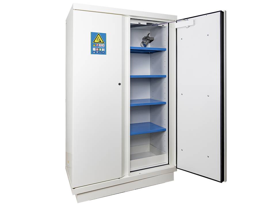 Ecosafe High Security Cabinet 90 Min Lithium Batteries 2 Doors + 1 Fire Extinguisher + 4 Shelves - MSE Supplies LLC