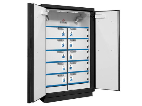 Ecosafe 2 Doors Cabinet with Compartments for the Storage of Lithium Batteries - Digital Code Locks - MSE Supplies LLC