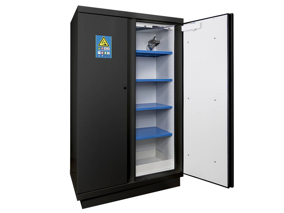Ecosafe High Security Cabinet 90 Min Lithium Batteries 2 Doors + 1 Fire Extinguisher + 4 Shelves - MSE Supplies LLC