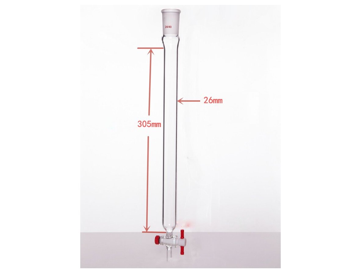 MSE PRO Chromatography Column, φ26mm, Effective Length 305mm, Aperture of the Gate: 2mm, 24/40