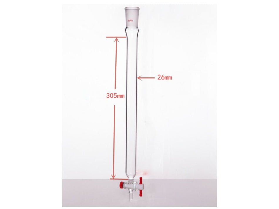 MSE PRO Chromatography Column, φ26mm, Effective Length 305mm, Aperture of the Gate: 2mm, 24/40