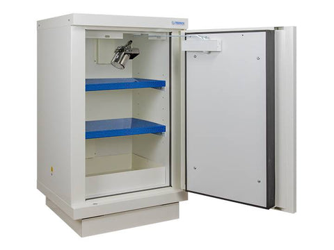 Ecosafe Safety Cabinet 90 Min Lithium Batteries Counter 1 Door with 1 Fire Extinguisher + 2 Shelves - MSE Supplies LLC