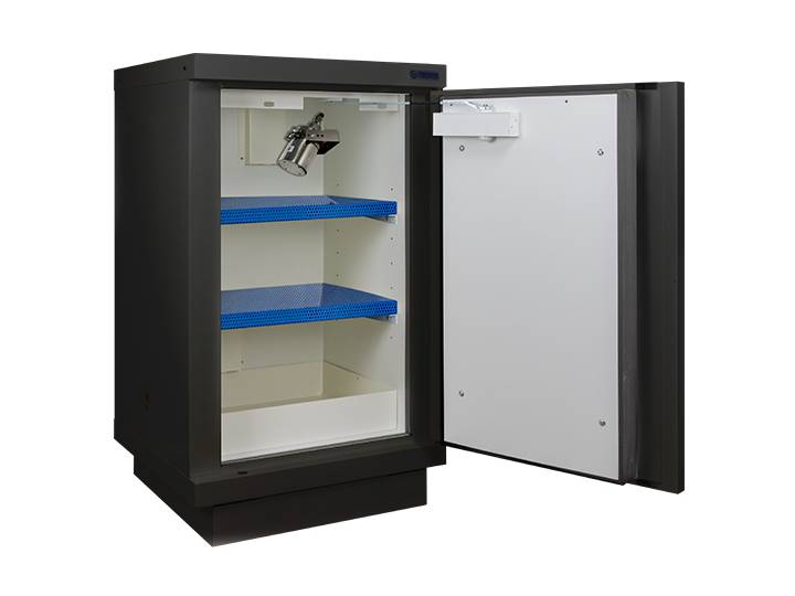 Ecosafe Safety Cabinet 90 Min Lithium Batteries Counter 1 Door with 1 Fire Extinguisher + 2 Shelves - MSE Supplies LLC