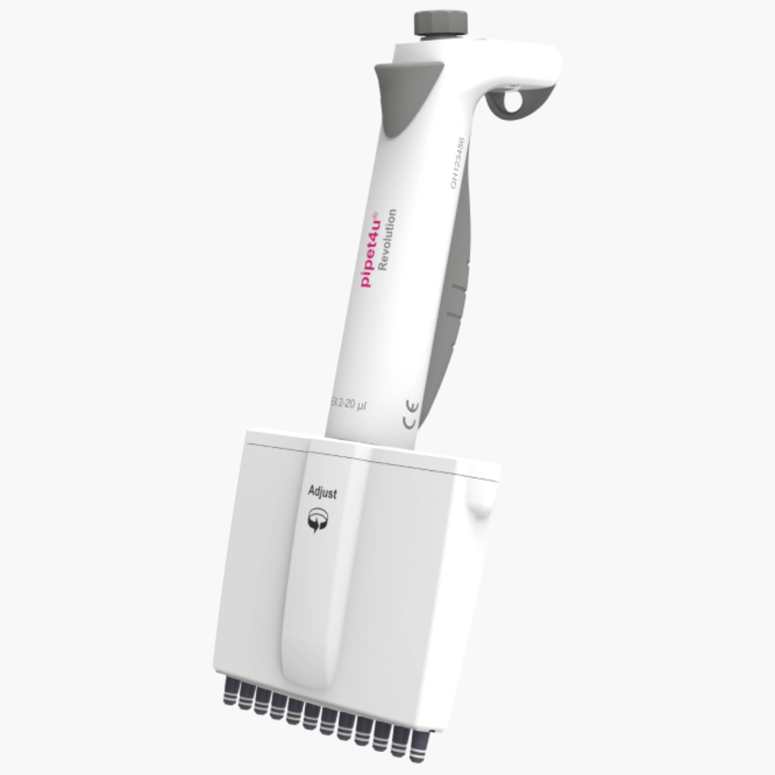 AHN pipet4u® 2.5-50 μL Revolution 12 Channel Electronic Pipette