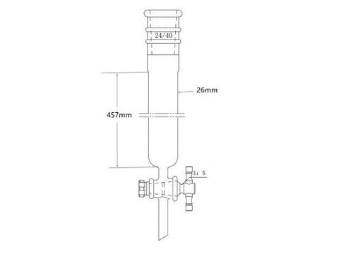 MSE PRO Reinforced Port, Chromatography Column, φ26mm, Effective Length 457mm, Gate Aperture: 2mm, 24/40