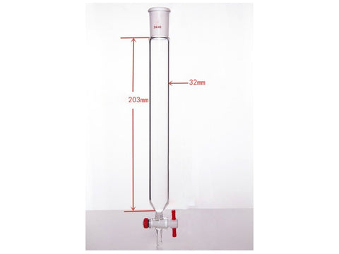 MSE PRO Chromatography Column, φ32mm, Effective Length 203mm, Aperture of the Gate: 2mm, 24/40 - MSE Supplies LLC