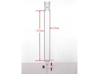 MSE PRO Sand Plate Chromatography Column, φ32mm, Effective Length 203mm, Gate Aperture: 2mm, 24/40 - MSE Supplies LLC