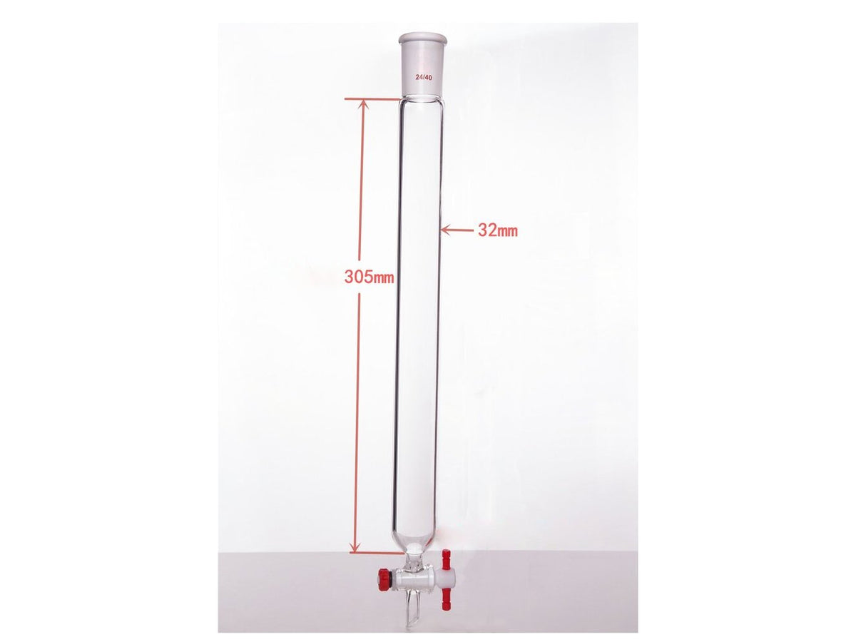MSE PRO Chromatography Column, φ32mm, Effective Length 305mm, Aperture of the Gate: 2mm, 24/40 - MSE Supplies LLC