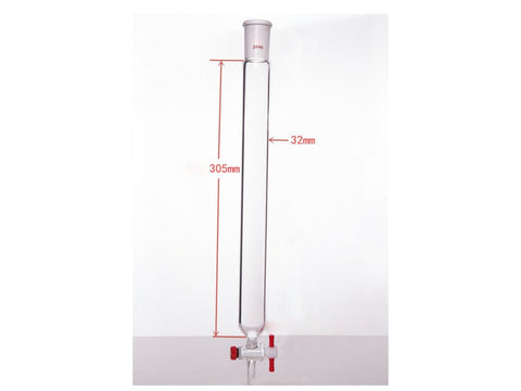 MSE PRO Chromatography Column, φ32mm, Effective Length 305mm, Aperture of the Gate: 2mm, 24/40 - MSE Supplies LLC