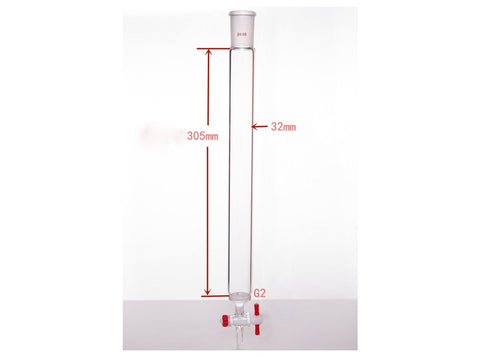 MSE PRO Sand Plate Chromatography Column, φ32mm, Effective Length 305mm, Gate Aperture: 2mm, 24/40 - MSE Supplies LLC