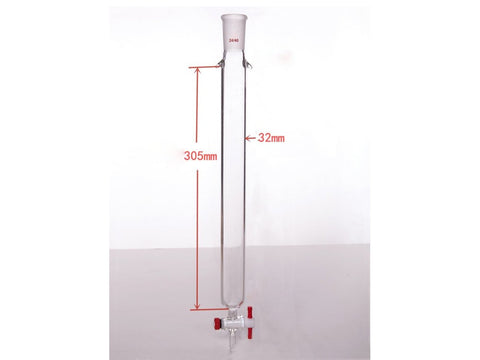 MSE PRO Plus Ears Chromatography Column, φ32mm, Effective Length 305mm, Gate Aperture: 2mm, 24/40 - MSE Supplies LLC