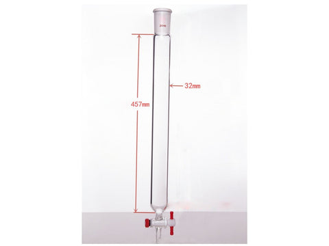 MSE PRO Chromatography Column, φ32mm, Effective Length 457mm, Aperture of the Gate: 2mm, 24/40 - MSE Supplies LLC