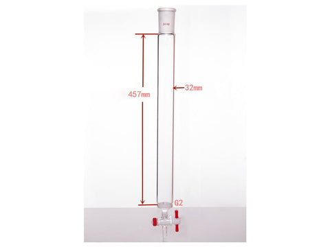 MSE PRO Sand Plate Chromatography Column, φ32mm, Effective Length 457mm, Gate Aperture: 2mm, 24/40 - MSE Supplies LLC
