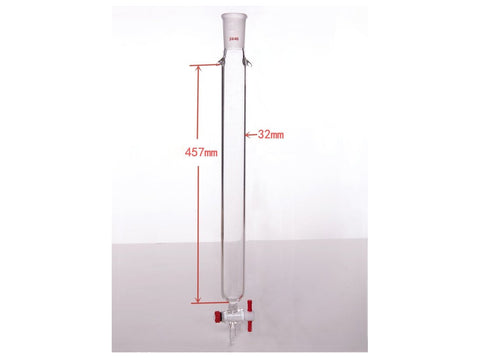 MSE PRO Plus Ears Chromatography Column, φ32mm, Effective Length 457mm, Gate Aperture: 2mm, 24/40 - MSE Supplies LLC