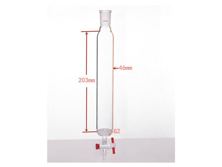 MSE PRO Sand Plate Chromatography Column, φ46mm, Effective Length 203mm, Gate Aperture: 2mm, 24/40 - MSE Supplies LLC