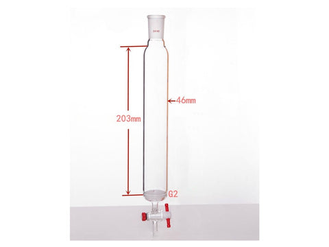 MSE PRO Sand Plate Chromatography Column, φ46mm, Effective Length 203mm, Gate Aperture: 2mm, 24/40 - MSE Supplies LLC