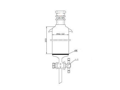 MSE PRO Strengthened Mouth, with Ears, Sand Plate Chromatography Column, φ46mm, Effective Length 203mm, Gate Aperture: 2mm, 24/40 - MSE Supplies LLC