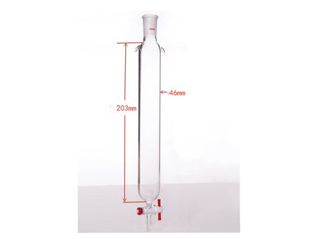 MSE PRO Plus Ears Chromatography Column, φ46mm, Effective Length 203mm, Gate Aperture: 2mm, 24/40 - MSE Supplies LLC