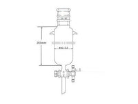 MSE PRO Strengthened Port, with Ears, Chromatography Column, φ46mm, Effective Length 203mm, Aperture of the Gate: 2mm, 24/40 - MSE Supplies LLC