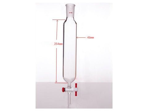MSE PRO Chromatography Column, φ46mm, Effective Length 254mm, Aperture of the Gate: 2mm, 24/40 - MSE Supplies LLC