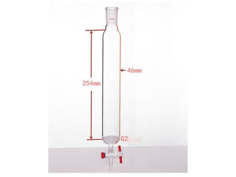 MSE PRO Sand Plate Chromatography Column, φ46mm, Effective Length 254mm, Gate Aperture: 2mm, 24/40 - MSE Supplies LLC