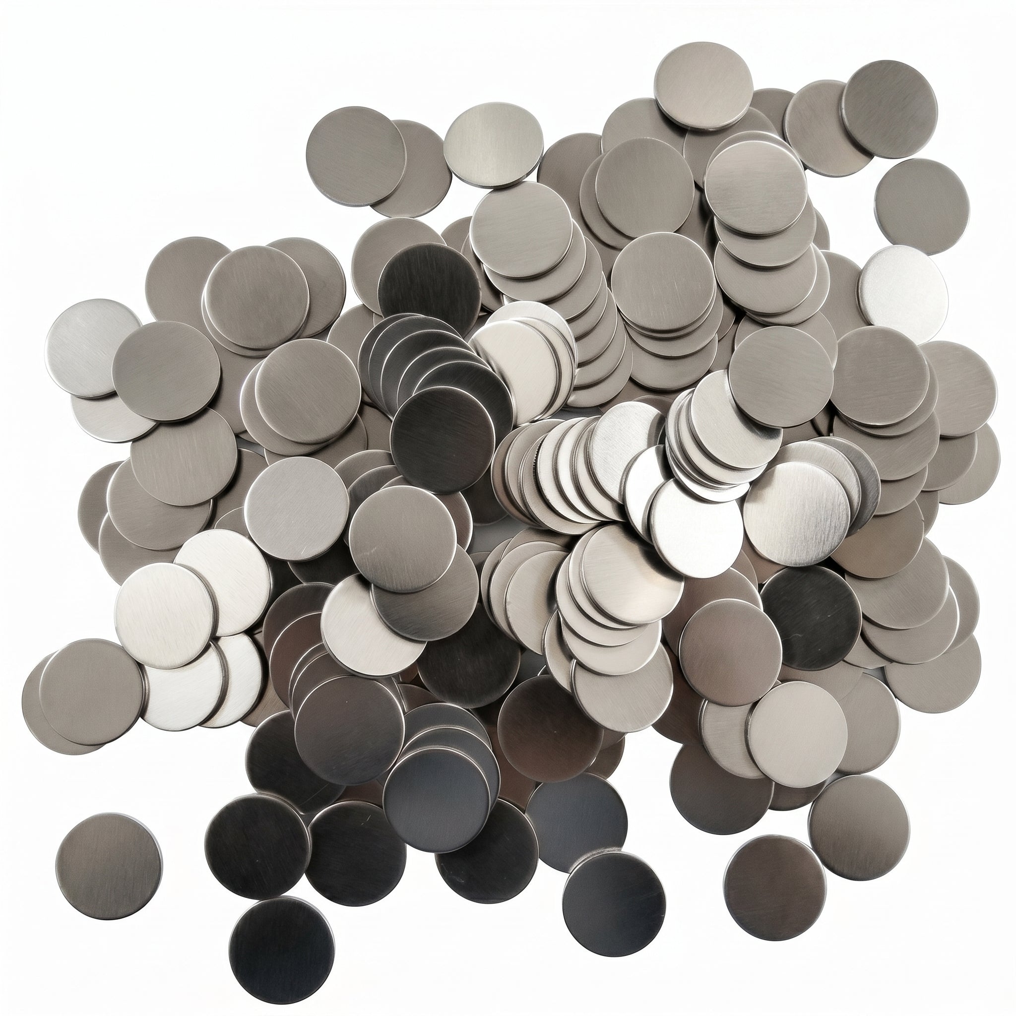 MSE PRO 50 pcs of Aluminum Spacer for High Voltage CR2016, CR2025, CR2032 Coin Cell Research AI image