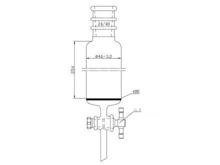 MSE PRO Strengthened Port, with Sand Plate Chromatography Column, φ46mm, Effective Length 254mm, Gate Aperture: 2mm, 24/40 - MSE Supplies LLC