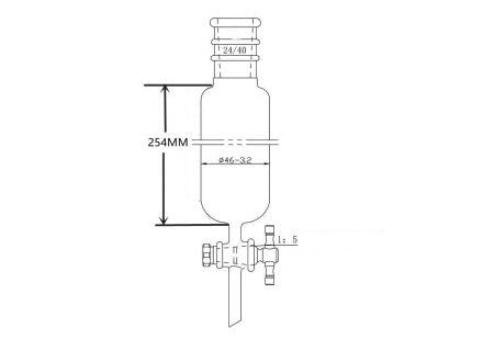 MSE PRO Reinforced Port, Chromatography Column, φ46mm, Effective Length 254mm, Gate Aperture: 2mm, 24/40 - MSE Supplies LLC