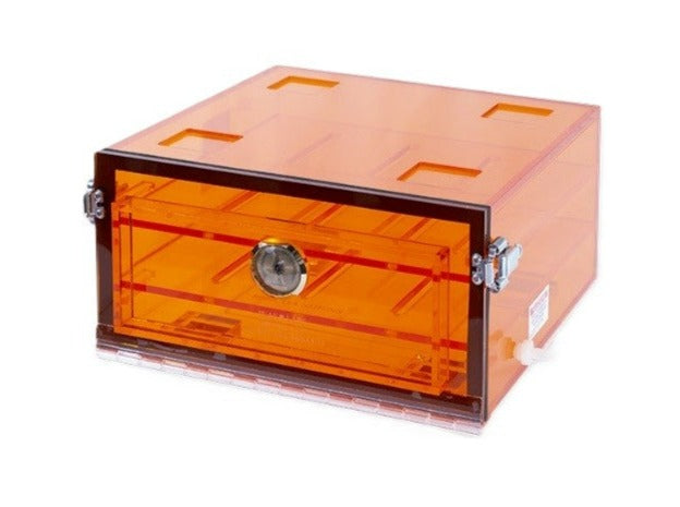 PLAS LABS Amber Acrylic Desiccator (12" x 12" x 6"), Cabinets, PLAS LABS, MSE Supplies