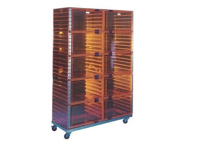 PLAS LABS Multiple Cubicle Amber Acrylic Desiccator (48" x 24" x 66"), Cabinets, PLAS LABS, MSE Supplies