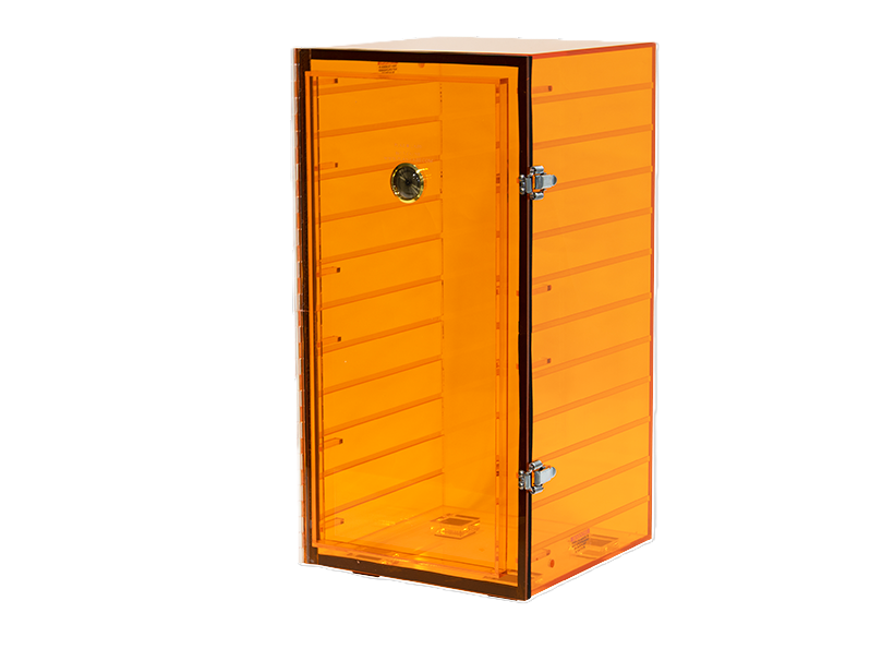 PLAS LABS Amber Acrylic Desiccator (12" x 12" x 24"), One Cubicle, Cabinets, PLAS LABS, MSE Supplies