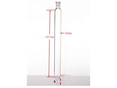 MSE PRO Sand Plate Chromatography Column, φ46mm, Effective Length 457mm, Gate Aperture: 2mm, 24/40
