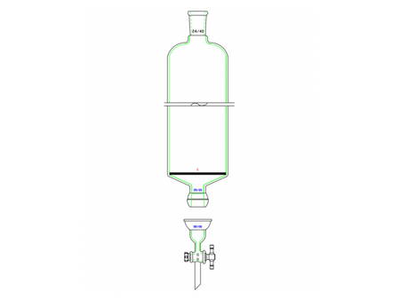 MSE PRO Split 35/20 Ball Bowl Connection, with Sand Plate Chromatography Column, φ46mm, Effective Length 457mm, Gate Aperture: 2mm, 24/40