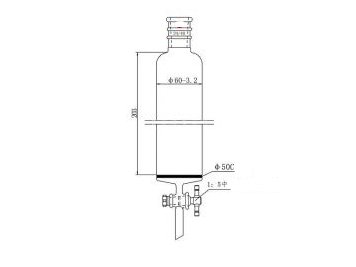 MSE PRO Strengthened Port, with Sand Plate Chromatography Column, φ60mm, Effective Length 203mm, Gate Aperture: 4mm, 24/40
