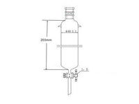 MSE PRO Strengthened Port, with Ears, Chromatography Column, φ60mm, Effective Length 203mm, Aperture of the Gate: 4mm, 24/40