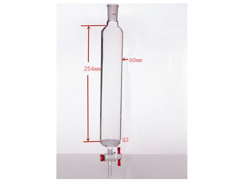 MSE PRO Sand Plate Chromatography Column, φ60mm, Effective Length 254mm, Gate Aperture: 4mm, 24/40