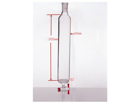 MSE PRO Sand Plate Chromatography Column, φ60mm, Effective Length 305mm, Gate Aperture: 4mm, 24/40