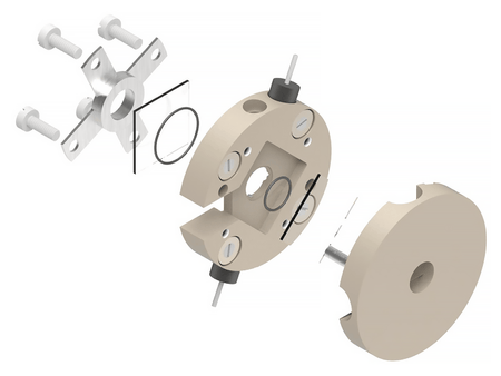 MM Spectro-EFC, 4 mm path, 0.7 mL - Magnetic Mount Spectro-Electrochemical Flow Cell with reduced optical path, Electrochemical Products, Redox.me, MSE Supplies