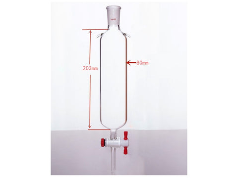 MSE PRO Plus Ears Chromatography Column, φ80mm, Effective Length 203mm, Gate Aperture: 4mm, 24/40