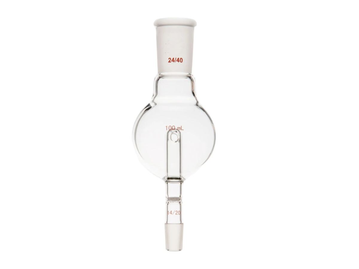 MSE PRO Splash-Proof Balls, with Sandpaper, Upper Mouth: 24/40, Lower Mouth: 14/20, 100mL - MSE Supplies LLC