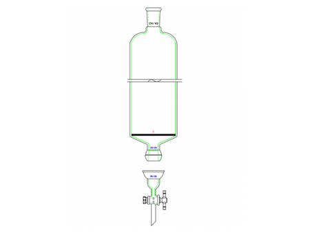 MSE PRO Split 35/20 Ball Bowl Connection, with Sand Plate Chromatography Column, φ80mm, Effective Length 305mm, Gate Aperture: 4mm, 24/40