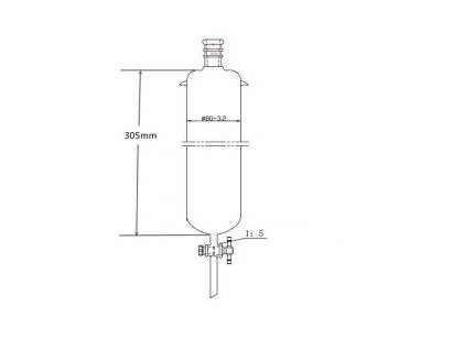 MSE PRO Strengthened Port, with Ears, Chromatography Column, φ80mm, Effective Length 305mm, Aperture of the Gate: 4mm, 24/40