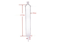 MSE PRO Sand Plate Chromatography Column with Ears, φ80mm, Effective Length 610mm, Gate Aperture: 4mm, 24/40 - MSE Supplies LLC